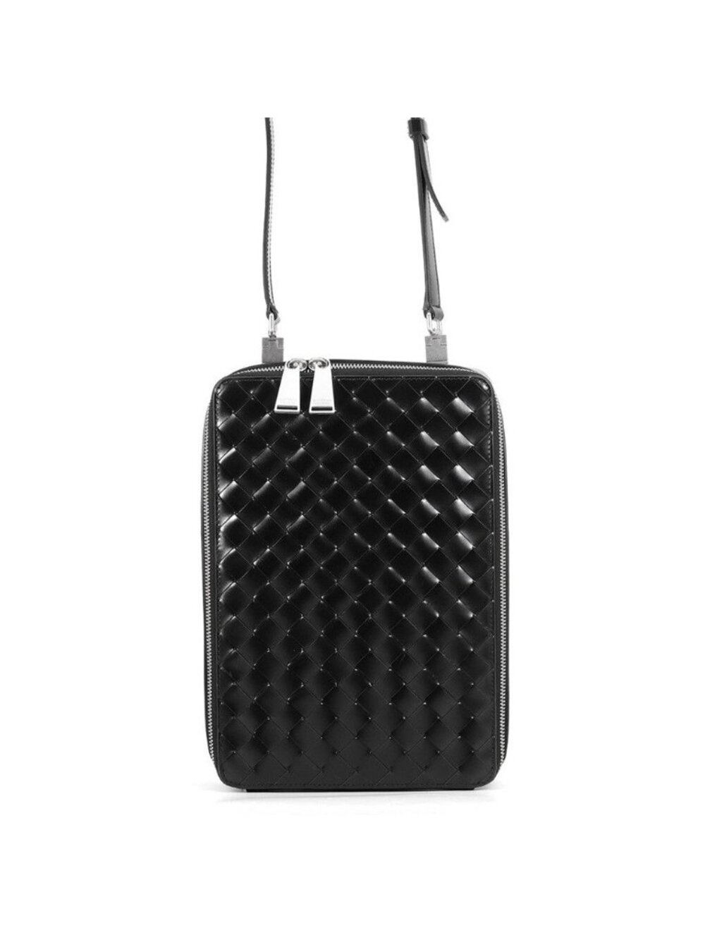 Bottega Veneta Shoulder Bag Intrecciato Calfskin Black